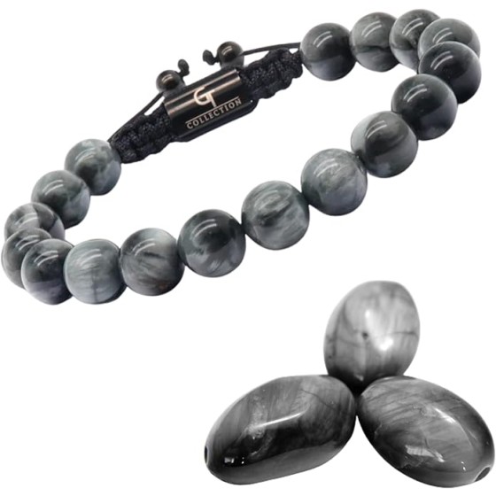 Men's Beaded Bracelet | Gift for Valentines Day | Wearer with Name, Fame, Fortune, and Mondy | Gemstones Beaded Bracelet for Men’s Bracelet